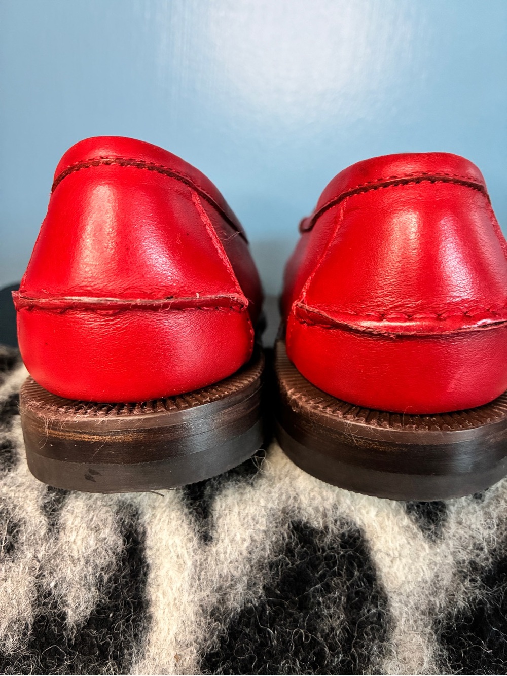 Sebago Red Leather Penny Loafers for women - Picture 5 of 8